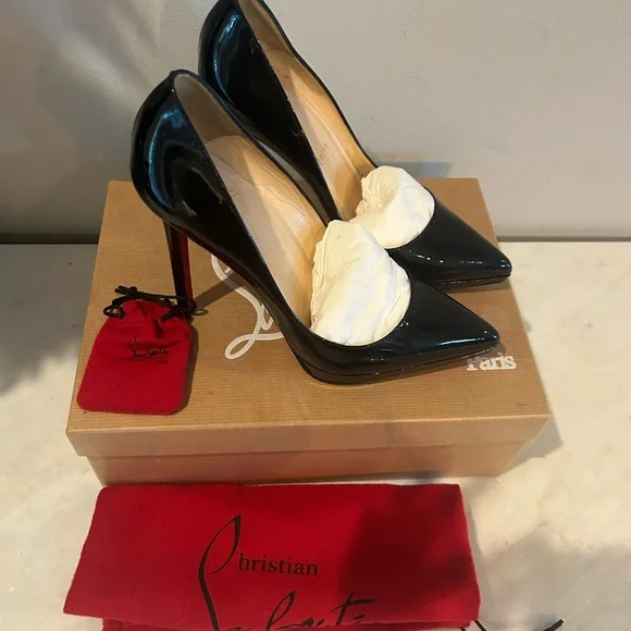 Christian Louboutin Black Pigalle Plato 120 SZ 37 Leather Pumps - Picture 2 of 13